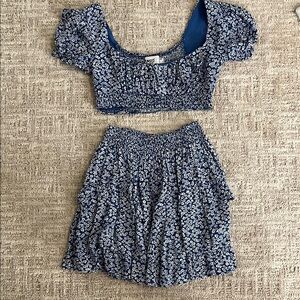 Blue Floral Two-Piece Set